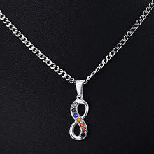 Load image into Gallery viewer, GUNGNEER Infinite Pride Necklace Stainless Steel Rainbow Pendant Jewelry For Men Women