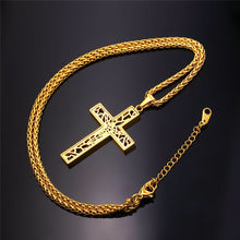 Load image into Gallery viewer, GUNGNEER Christian Necklace Stainless Steel Cross Chain Jewelry Accessory For Men Women