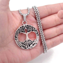 Load image into Gallery viewer, GUNGNEER Irish Celtic =Tree of Life Stainless steel Trinity Pendant Necklace Jewelry Men Women