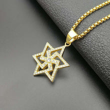Load image into Gallery viewer, GUNGNEER David Star Necklace Box Chain Jewish Pendant Occult Jeweley Accessory For Men