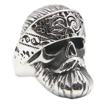 Load image into Gallery viewer, GUNGNEER Rock Punk Gothic Skull Ring Stainless Steel Skeleton Jewelry Accessories Men Women&#39;