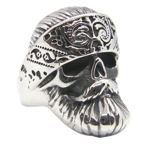 GUNGNEER Rock Punk Gothic Skull Ring Stainless Steel Skeleton Jewelry Accessories Men Women'