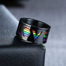 Load image into Gallery viewer, GUNGNEER Love Pride Ring Rainbow LGBT Lesbian Gay Jewelry Accessory For Men Women