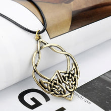 Load image into Gallery viewer, GUNGNEER Celtic Trinity Knots Infinity Stainless Steel Pendant Necklace Cord Chain Jewelry