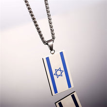 Load image into Gallery viewer, GUNGNEER Stainless Steel Israel Flag David Star Necklace Jewish Jewelry Accessory For Men