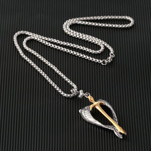 Load image into Gallery viewer, GUNGNEER Wing Cross Crucifix Pendant Necklace Adjustable Bracelet God Christ Jewelry Set