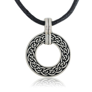 GUNGNEER Circular Celtic Knots Religious Stainless Steel Charm Pendant Necklace Jewelry Gift
