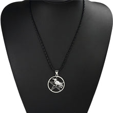 Load image into Gallery viewer, GUNGNEER Wicca Pentagram Raven Witchcraft Pendant Necklace Wheat Chain Bracelet Jewelry Set