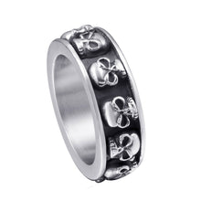Load image into Gallery viewer, GUNGNEER Stainless Steel Skull Ring Band Gothic Biker Punk Jewelry Accessories Men Women
