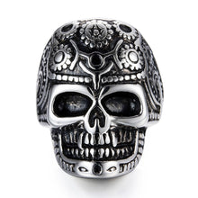 Load image into Gallery viewer, GUNGNEER Satan Skull Pendant Necklace Satanic Devil Skull Ring Jewelry Set Gift