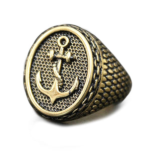 GUNGNEER United State Navy Anchor Ring Marine US Military Jewelry Accessory Gift For Men