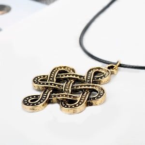 GUNGNEER Celtic Knot Irish Infinite Scandinavian Pendant Necklace Stainless Steel Jewelry