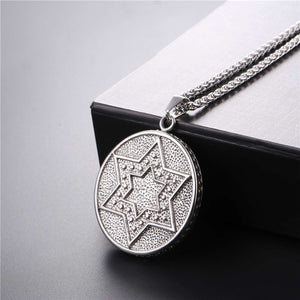 GUNGNEER David Star Necklace Occult Jewish Star Israel Jewelry Accessory For Men Women