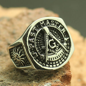 GUNGNEER Past Master Masonic Ring For Men Women With Freemason Symbol Accessories