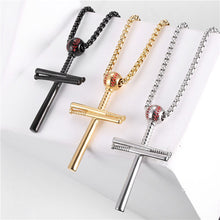 Load image into Gallery viewer, GUNGNEER Baseball Cross Necklace Stainless Steel Chain Jewelry Accessory For Men Women