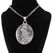 Load image into Gallery viewer, GUNGNEER Stainless Steel Viking Howling Wolf Pendant Necklace with Bangle Jewelry Set Men
