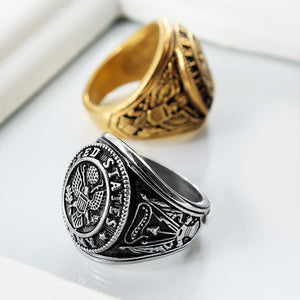 GUNGNEER United State Military Army Ring Many Sizes USMC Military Men's Jewelry Accessory