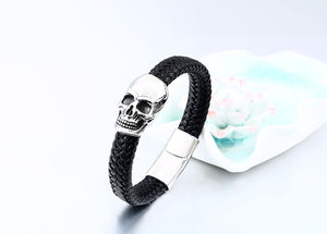 GUNGNEER Stainless Steel Punk Gothic Skull Bracelet Bangle Jewelry Accessories Men Women