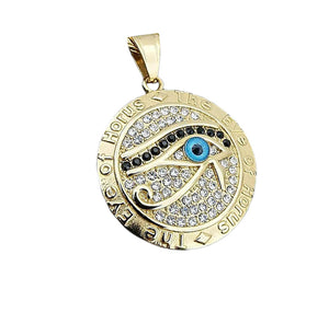 GUNGNEER Stainless Steel Egyptian Pyramid Eye of Horus Necklace Bike Chain Bracelet Jewelry Set