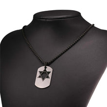 Load image into Gallery viewer, GUNGNEER Stainless Steel David Star Necklace Dog Tag Jewish Star Pendant Jewelry For Men