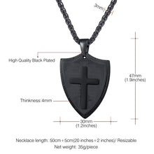 Load image into Gallery viewer, GUNGNEER Shield Christian Necklace Cross Jesus Pendant Jewelry Accessory Gift For Men Women