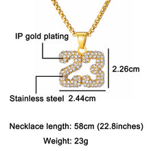 Load image into Gallery viewer, GUNGNEER Number 23 Basketball Necklace Stainless Steel Sports Jewelry For Boys Girls