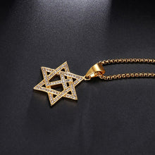 Load image into Gallery viewer, GUNGNEER Jewish Jewelry Cross David Star Necklace Stainless Steel Accessory For Men Women