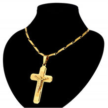 Load image into Gallery viewer, GUNGNEER Stainless Steel Cross Necklace Christian Religious Ring Jewelry Accessory Set Men Women