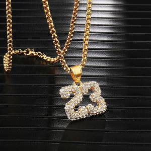 GUNGNEER Number 23 Basketball Necklace Stainless Steel Sports Jewelry For Boys Girls