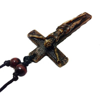 Load image into Gallery viewer, GUNGNEER Leather Cross Christ Necklace Christian Chain Jewelry Accessory Gift For Men Women