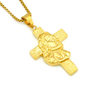 GUNGNEER Jesus Cross Necklace God Christ Pendant Jewelry Accessory Gift For Men Women