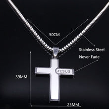 Load image into Gallery viewer, GUNGNEER Jesus Cross Necklace Stainless Steel Christ Pendant Jewelry Gift For Men Women