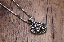 Load image into Gallery viewer, GUNGNEER Wicca Pentagram Pentacle Stainless Steel Pendant Necklace Jewelry Amulet Men Women