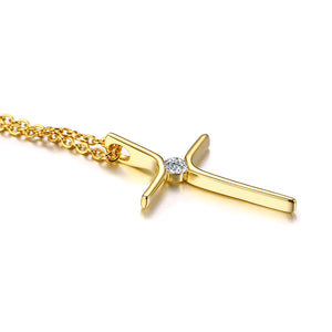 GUNGNEER Cross Pendant Necklace Stainless Steel Jesus Chain Jewelry Gift For Men Women
