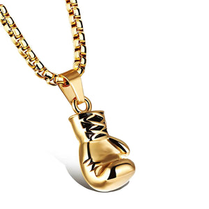 GUNGNEER Stainless Steel Sport Gym Boxing Glove Pendant Necklace Workout Jewelry Men Women