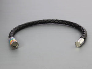 GUNGNEER LGBT Pride Bracelet Rope Chain Stainless Steel Gay Rainbow Jewelry For Men Women