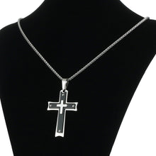 Load image into Gallery viewer, GUNGNEER Stainless Steel God Cross Necklace Jesus Pendant Chain Jewelry For Men Women