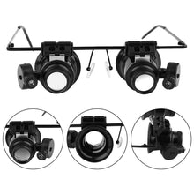 Load image into Gallery viewer, 2TRIDENTS 20X Magnifier Glasses - Bright Light Repairing Magnifier - Loupe Lens Measurement Tools