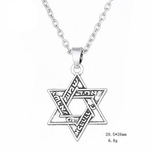 GUNGNEER Jerusalem Star of David Necklace Jewish Jewelry Gift Accessory For Men Women