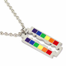 Load image into Gallery viewer, GUNGNEER Rainbow Pride Dog Tag Necklace LGBT Gay Lesbian Jewelry Accessory For Men Women