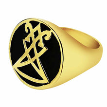 Load image into Gallery viewer, GUNGNEER Men&#39;s Sigil Of Lucifer Ring Stainless Steel Awesome Satan Ring Jewelry For Biker
