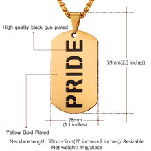 Load image into Gallery viewer, GUNGNEER Lesbian Gay Pride Dog Tags Pendant Necklace LGBT Jewelry Gift For Men Women