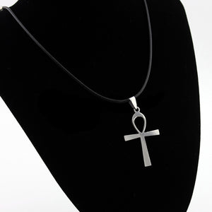 GUNGNEER Ankh Stainless Steel Pendant Necklace Link Chain Bracelet Egyptian Egypt Jewelry Set