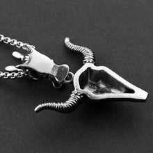 Load image into Gallery viewer, GUNGNEER Satan Ram Skull Pendant Necklace Satanic Devil Goat Jewelry Accessory For Men