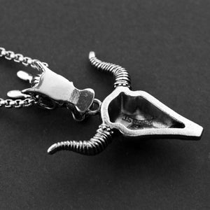 GUNGNEER Satan Ram Skull Pendant Necklace Satanic Devil Goat Jewelry Accessory For Men