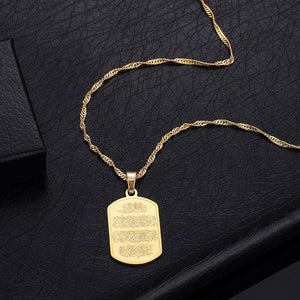 GUNGNEER Quran Ayatul Kursi Muslim Necklace Allah Key Chain Stainless Steel Jewelry Gift Set