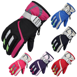 2TRIDENTS Children Kids Winter Fleece Lined Thermal Warm Gloves for Outdoor Sports Ski Snowboard Skating Snowmobile Waterproof Windproof