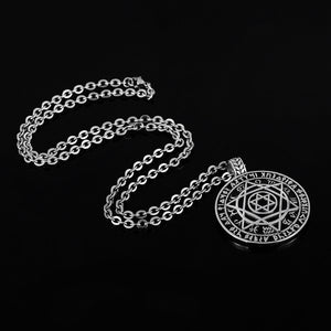 GUNGNEER Stainless Steel Jewish David Star Necklace Occult Jewelry Accessory For Men Women