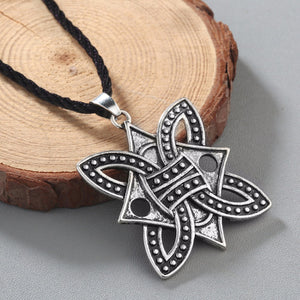 GUNGNEER Celtic Triquetra Knot Stainless Steel Pendant Necklace Braided Slavic Jewelry Men Women