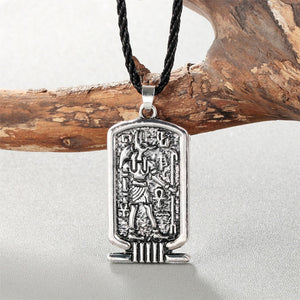 GUNGNEER Anubis Ankh Cross Necklace Fox Wolf Charm Wristband Bracelet Egyptian Jewelry Set